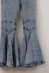 Louis Shengtao Chen Washed Denim Slim Fit Flared Pants 2252171 Blue